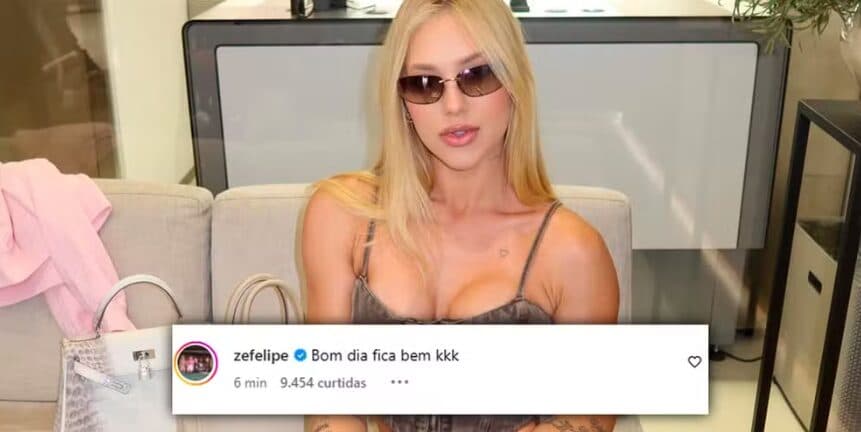 Zé Felipe comenta em foto de Virginia e debocha de post de Vini Jr.: ‘Fica bem’