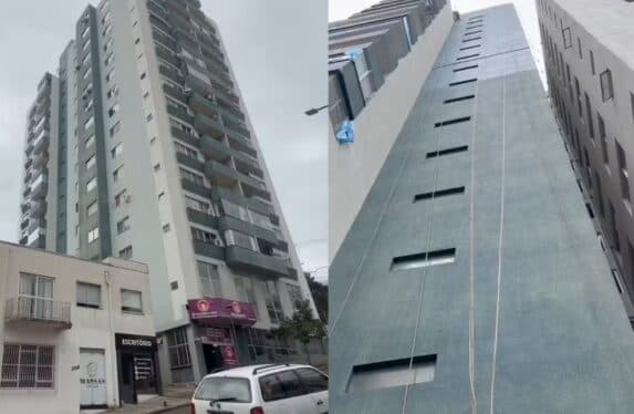 Pintor cai de sétimo andar enquanto pintava prédio e sobrevive, no Paraná