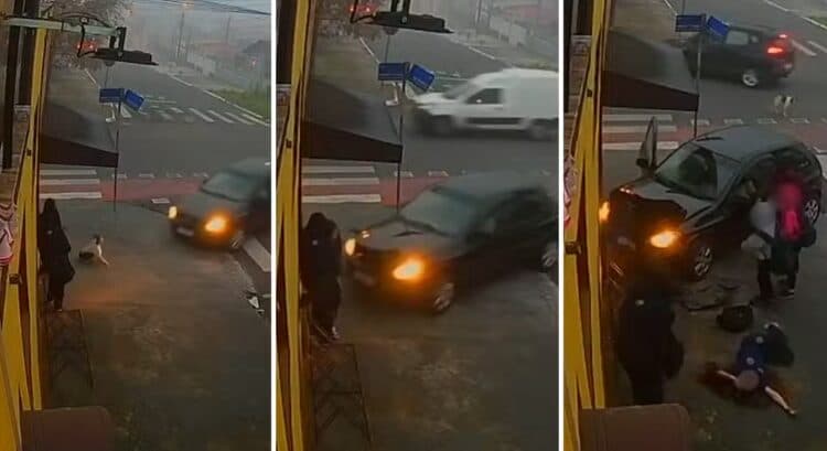 VÍDEO: mulher tenta matar adolescentes jogando carro contra elas em calçada