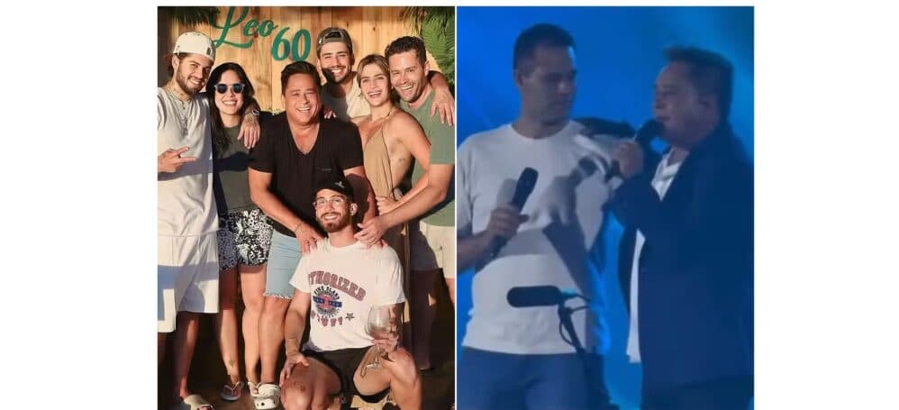 Leonardo reclama dos outros filhos em show com seu primogênito: ‘Esse aqui é o único’