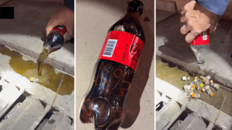 Emagrecedores são flagrados sendo contrabandeados dentro de garrafa de refrigerante, no Paraná