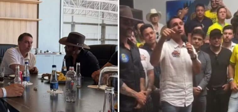 Flávio Bolsonaro se encontra com Gusttavo Lima e outros cantores sertanejos em Goiás